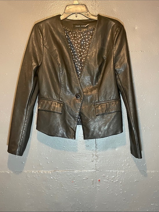 Black Rivet Jackets & Blazers - Black Rivet Black Faux Leather Blazer Jacket